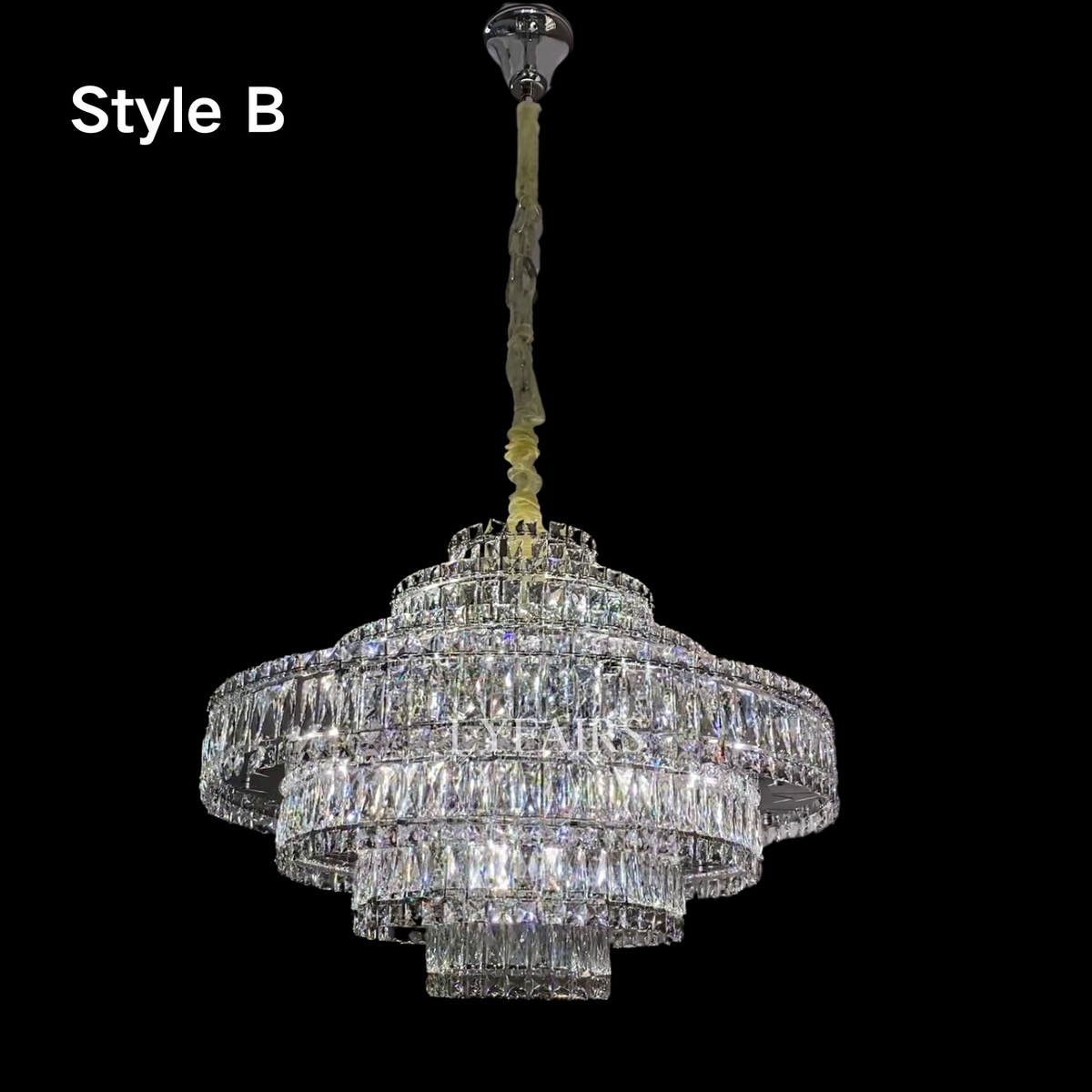 Delicate Light Luxury Multi-Layers Silver Round Crystal Chandelier for Living / dining Room / bedroom /