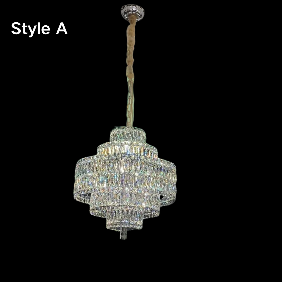 Delicate Light Luxury Multi-Layers Silver Round Crystal Chandelier for Living / dining Room / bedroom /
