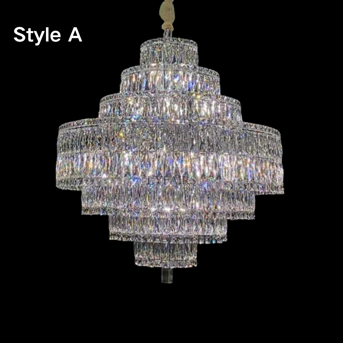 Delicate Light Luxury Multi-Layers Silver Round Crystal Chandelier for Living / dining Room / bedroom /