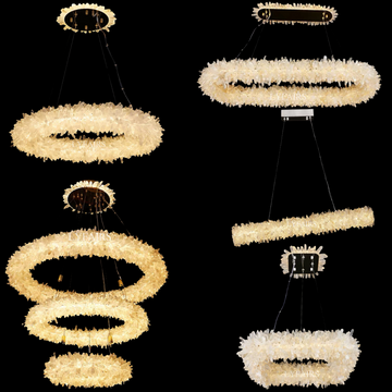 Modern Round / oval / linear / square Natural Crystal Chandelier