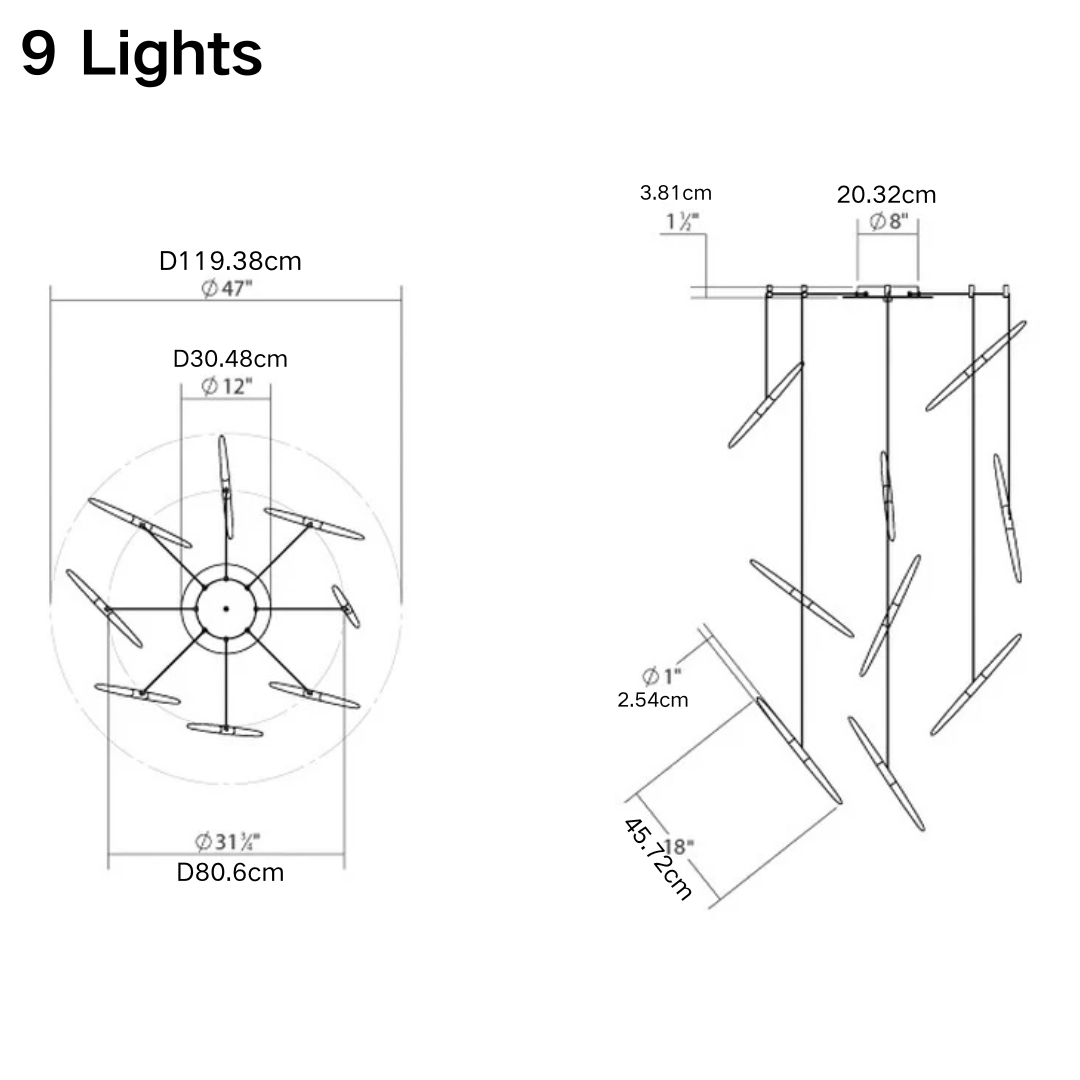 Modern Floating Acrylic Stick Chandelier for High-Ceiling