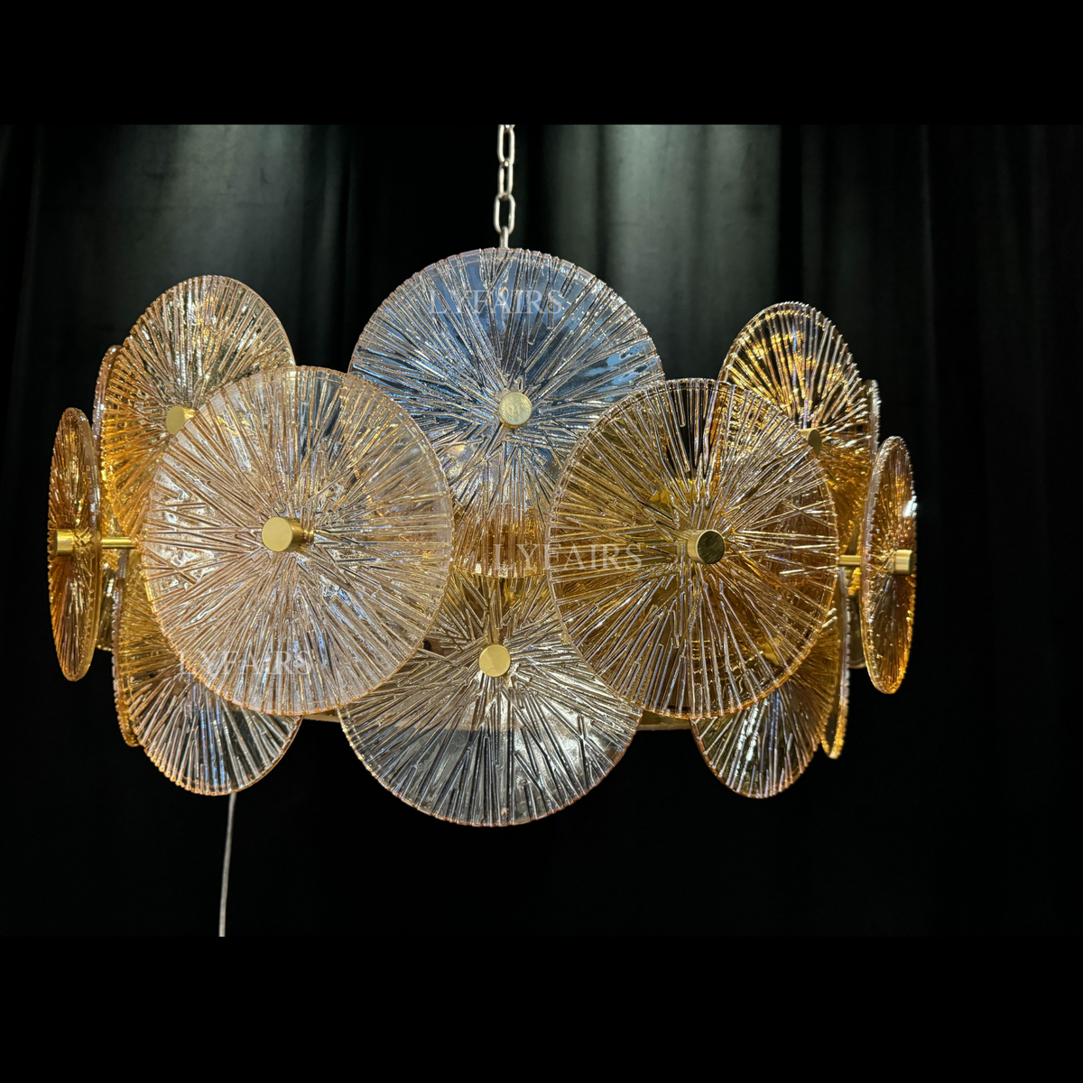 Light Luxury Art Design Creative Round Multi-Tiered Glass Chandelier for Living Room / bedroom