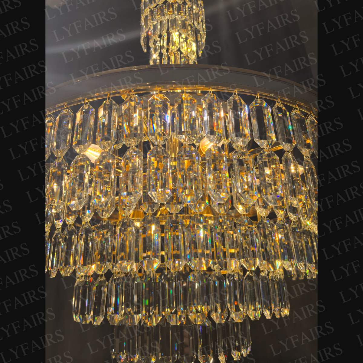 Luxury Multi-Tier Round Honeycomb Crystal Chandelier with Stainless Steel Finish for Foyer Living Room