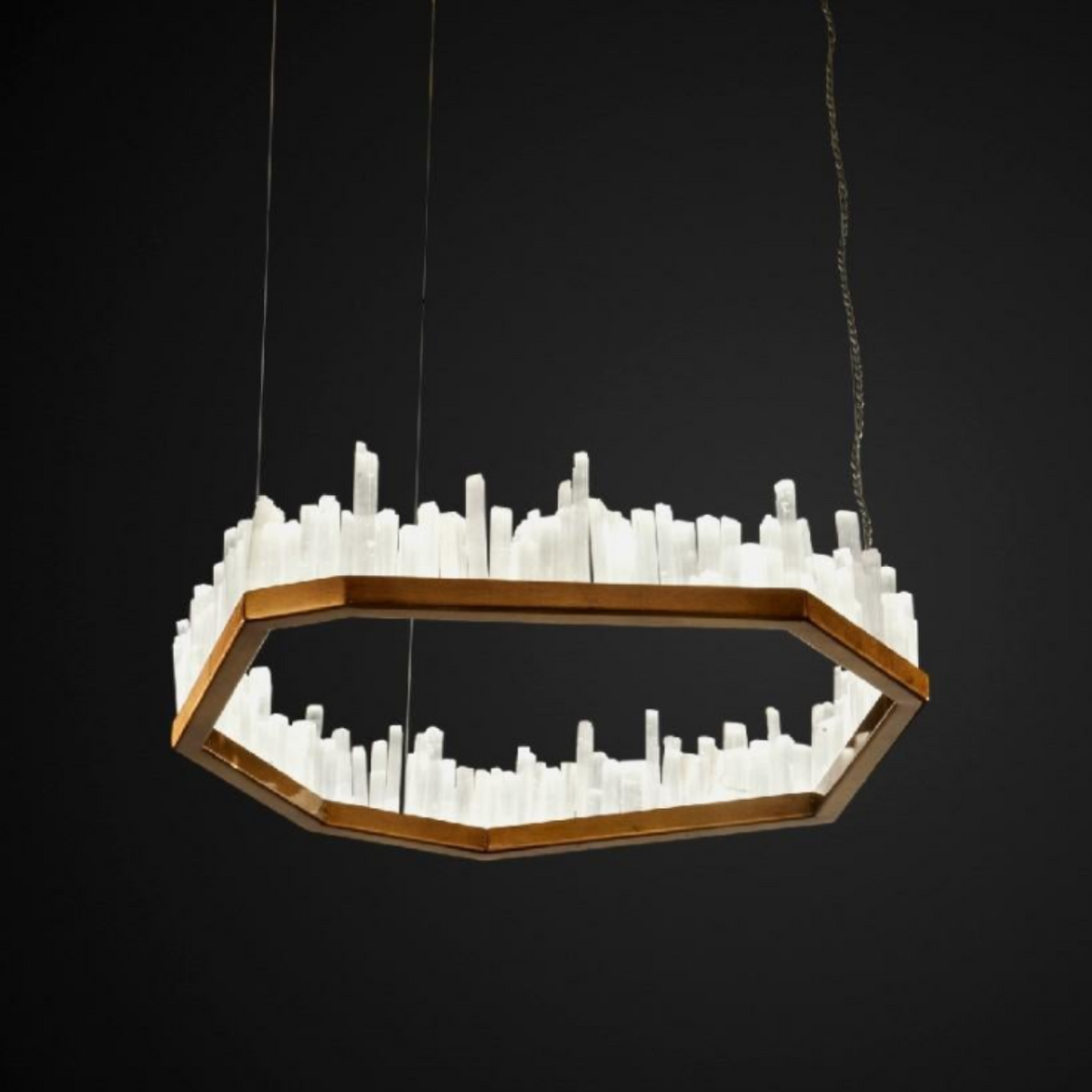 Modern Irregular Natural Crystal Chandelier for Living / dining Room
