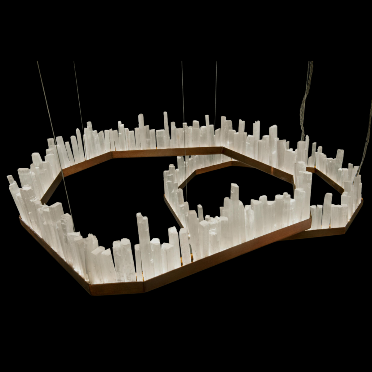 Modern Irregular Natural Crystal Chandelier for Living / dining Room