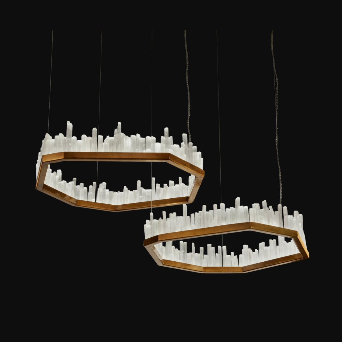 Modern Irregular Natural Crystal Chandelier for Living / dining Room