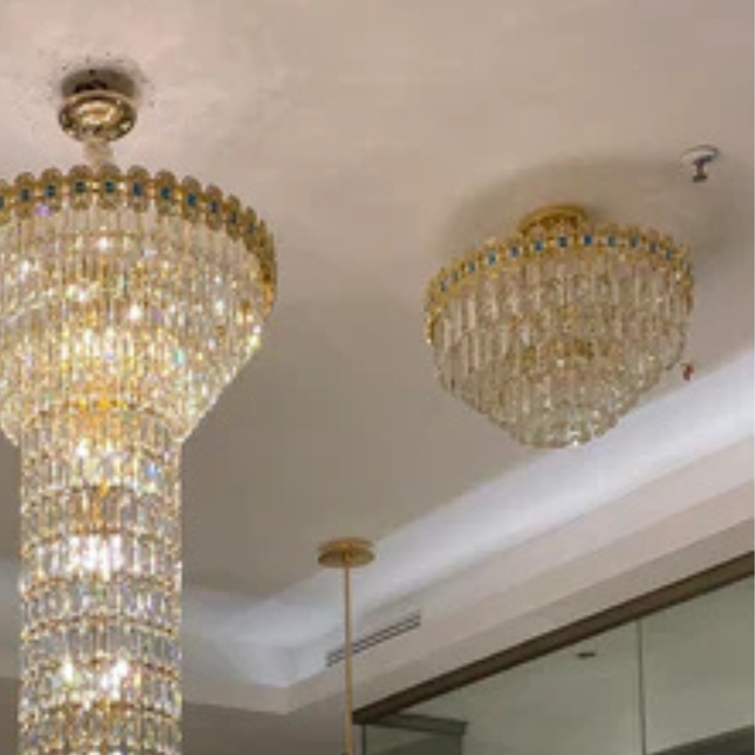 Luxury Conical Crystal Chandelier for Low-Ceiling
