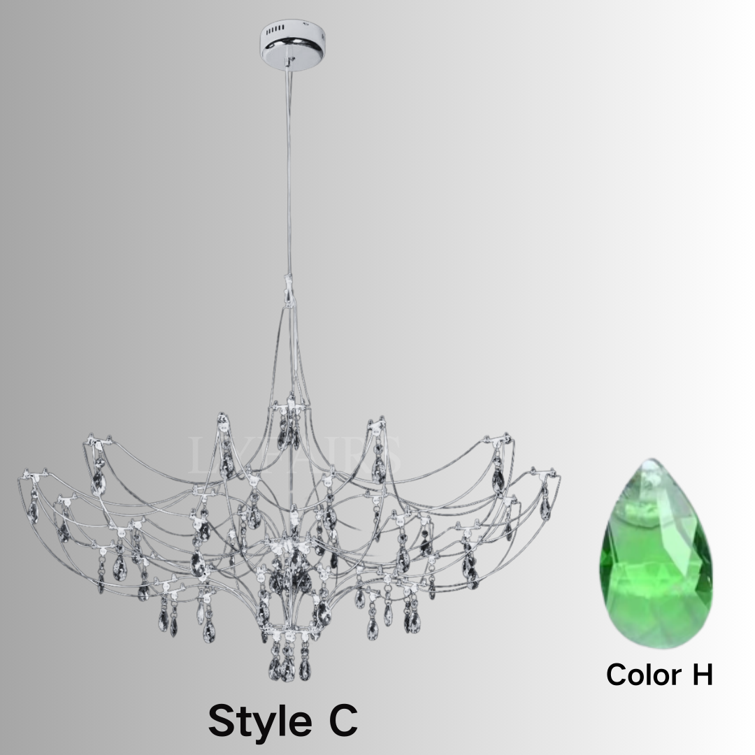 Modern Art Design Dreamcatcher-Inspired Firefly Coloful Crystal Chandelier