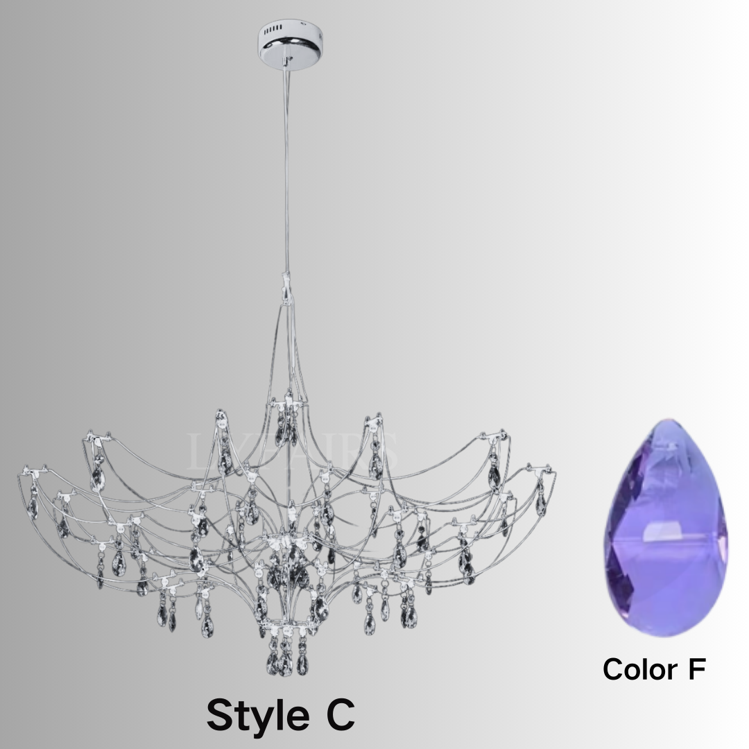 Modern Art Design Dreamcatcher-Inspired Firefly Coloful Crystal Chandelier