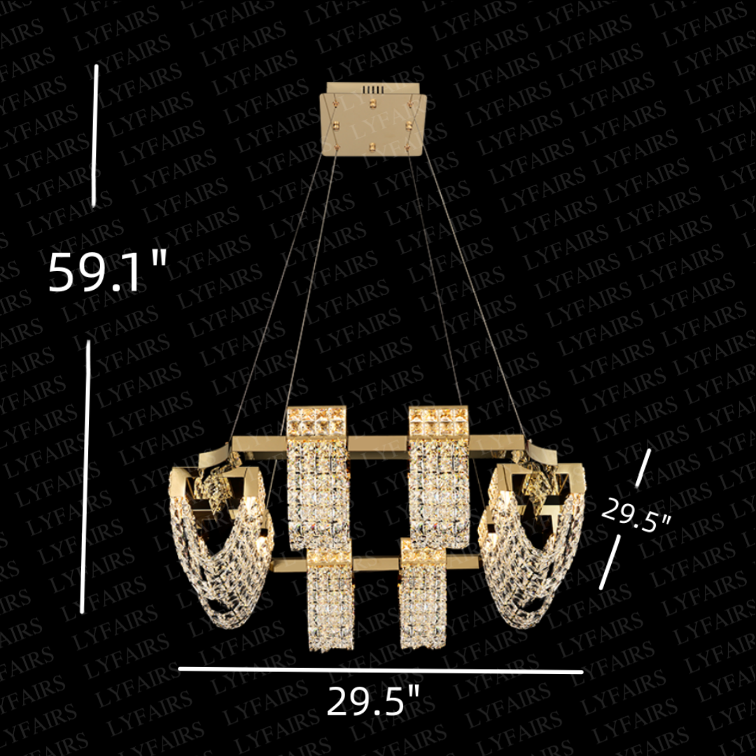 Luxury Newly Crystal Chandelier in Champagne Gold Finish with Round Tiered Design and K9 Crystal