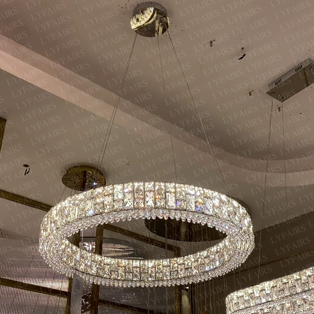 Light Luxury Round / oval Spliced Crystal Chandelier for Living / dining Room / kitchen Island