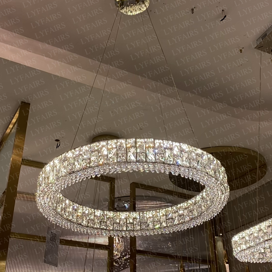 Light Luxury Round / oval Spliced Crystal Chandelier for Living / dining Room / kitchen Island