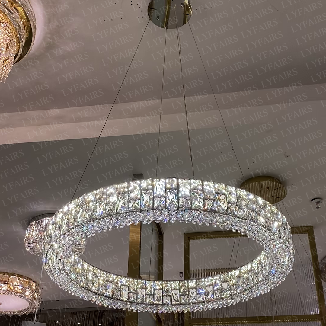 Light Luxury Round / oval Spliced Crystal Chandelier for Living / dining Room / kitchen Island