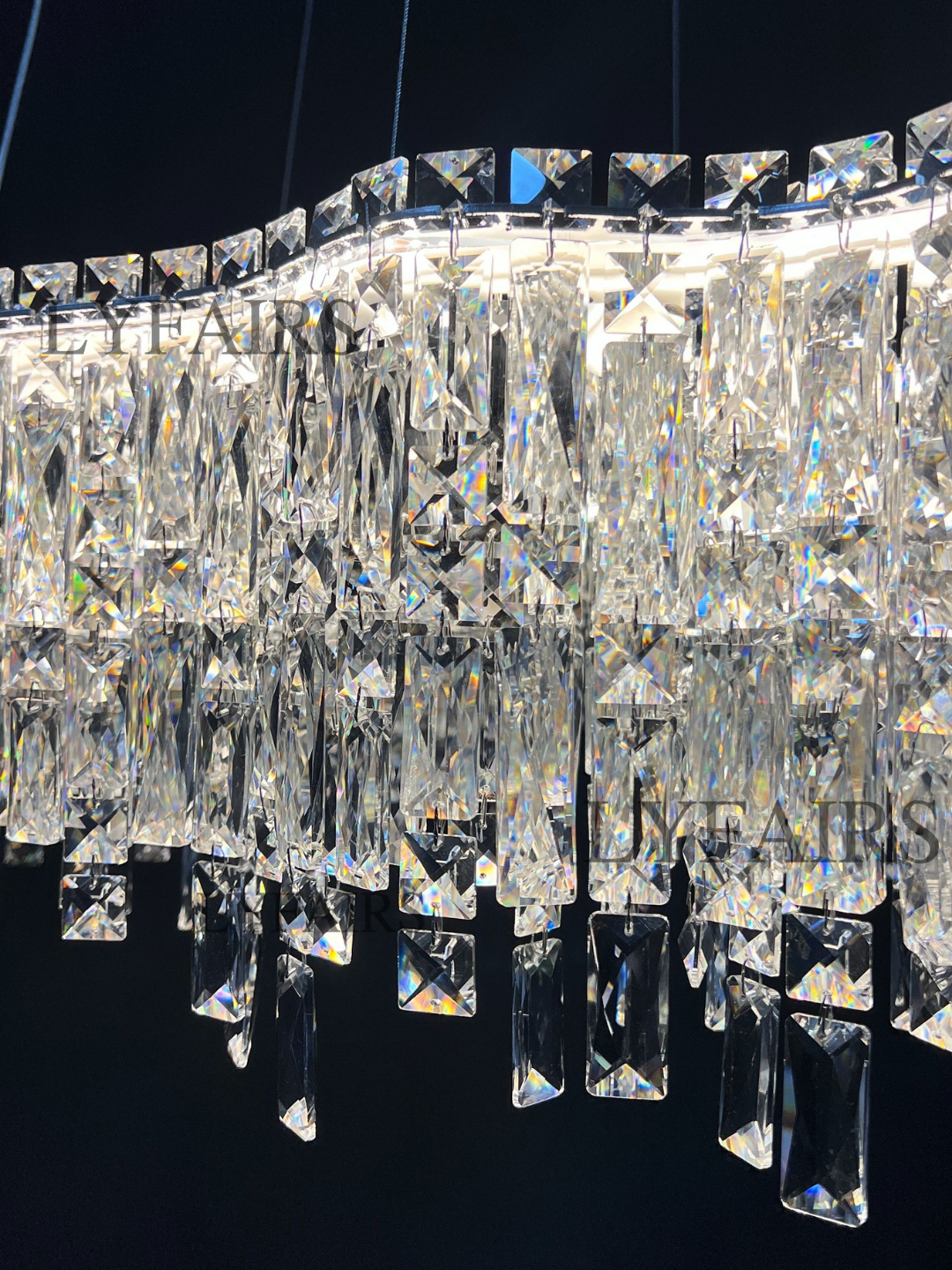 Modern Luxury Irregular Round / oval Crystal Chandelier Set for Bedroom / living Room / dining Room