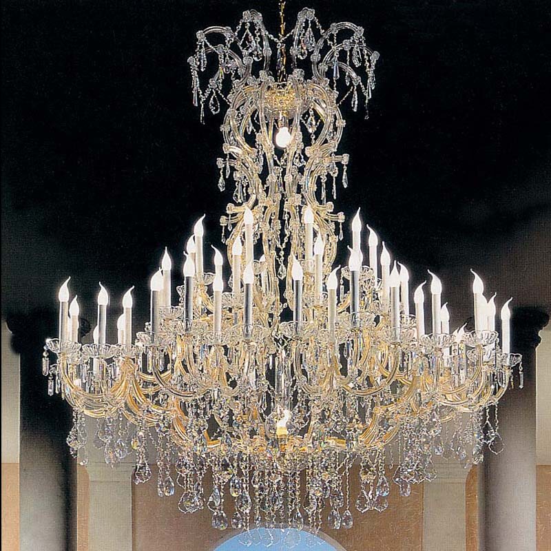 Large Golden Crystal Chandelier