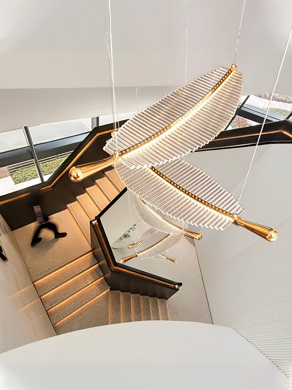 Leaf Crystal Spiral LED Chandelier