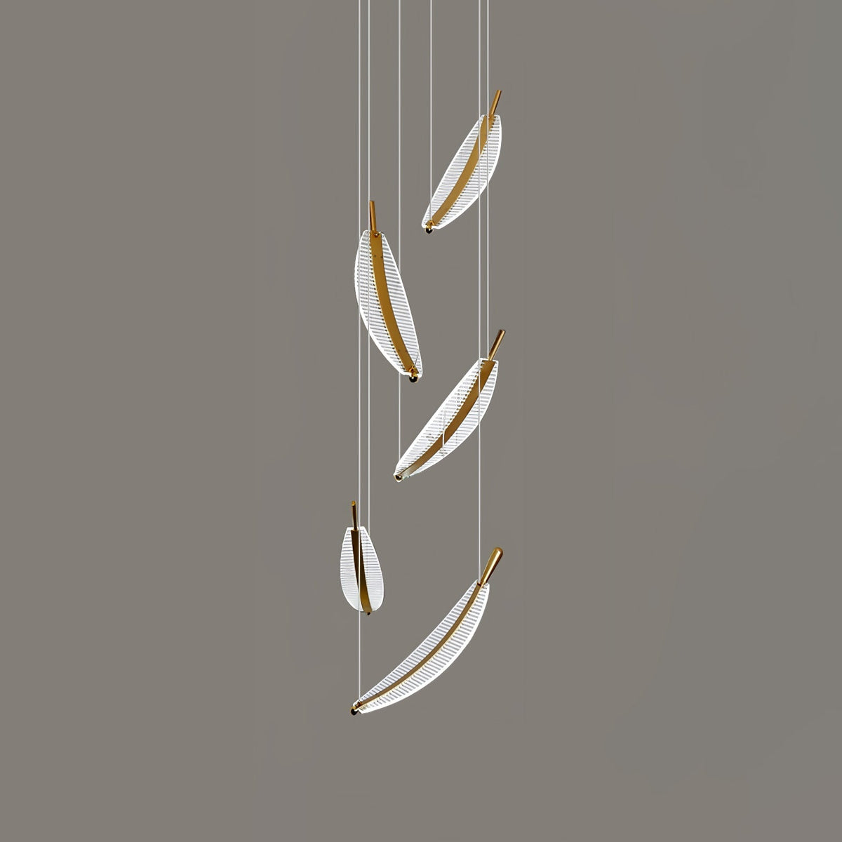 Leaf Crystal Spiral LED Chandelier