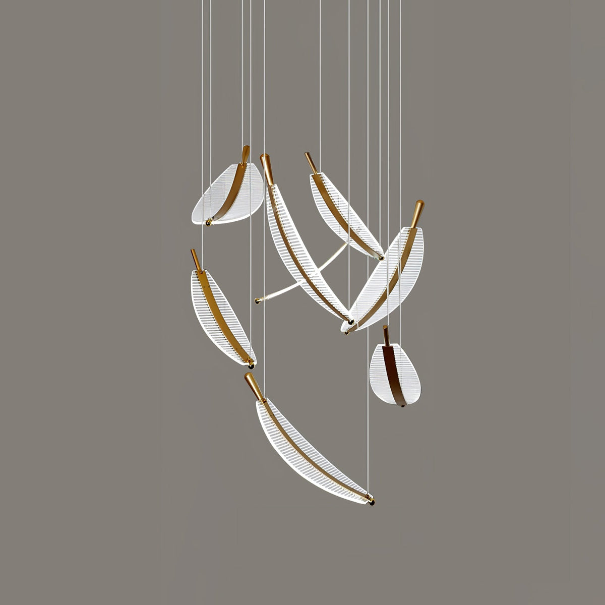 Leaf Crystal Spiral LED Chandelier