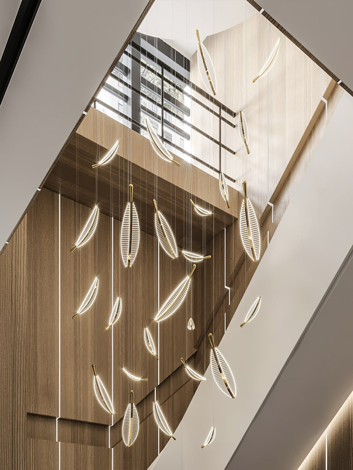 Leaf Crystal Spiral LED Chandelier