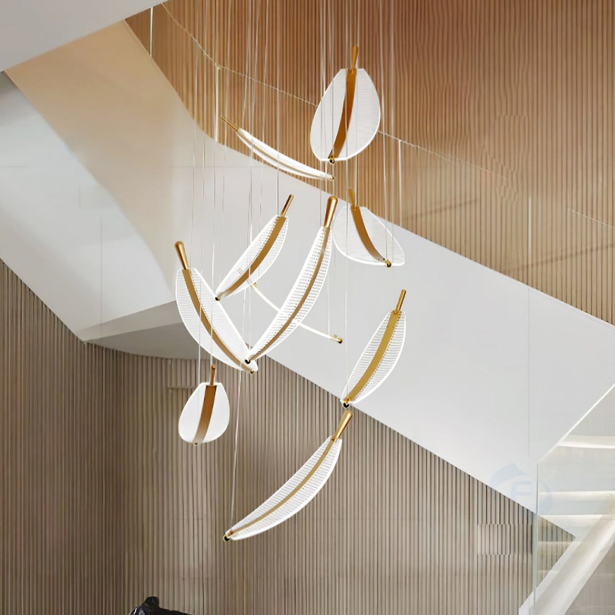 Leaf Crystal Spiral LED Chandelier