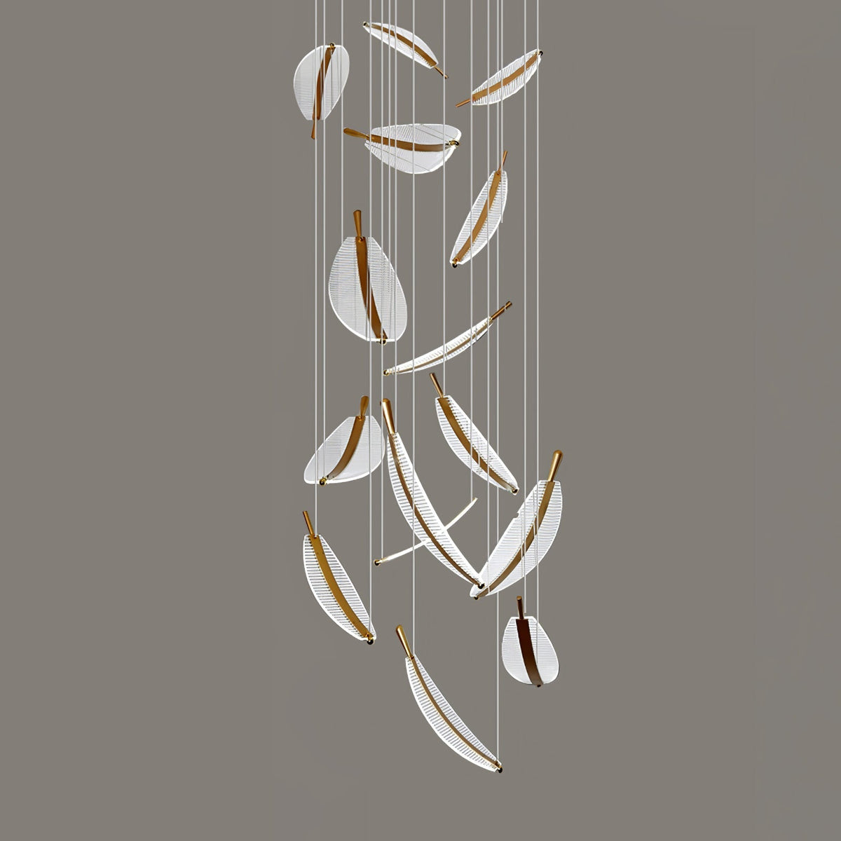 Leaf Crystal Spiral LED Chandelier