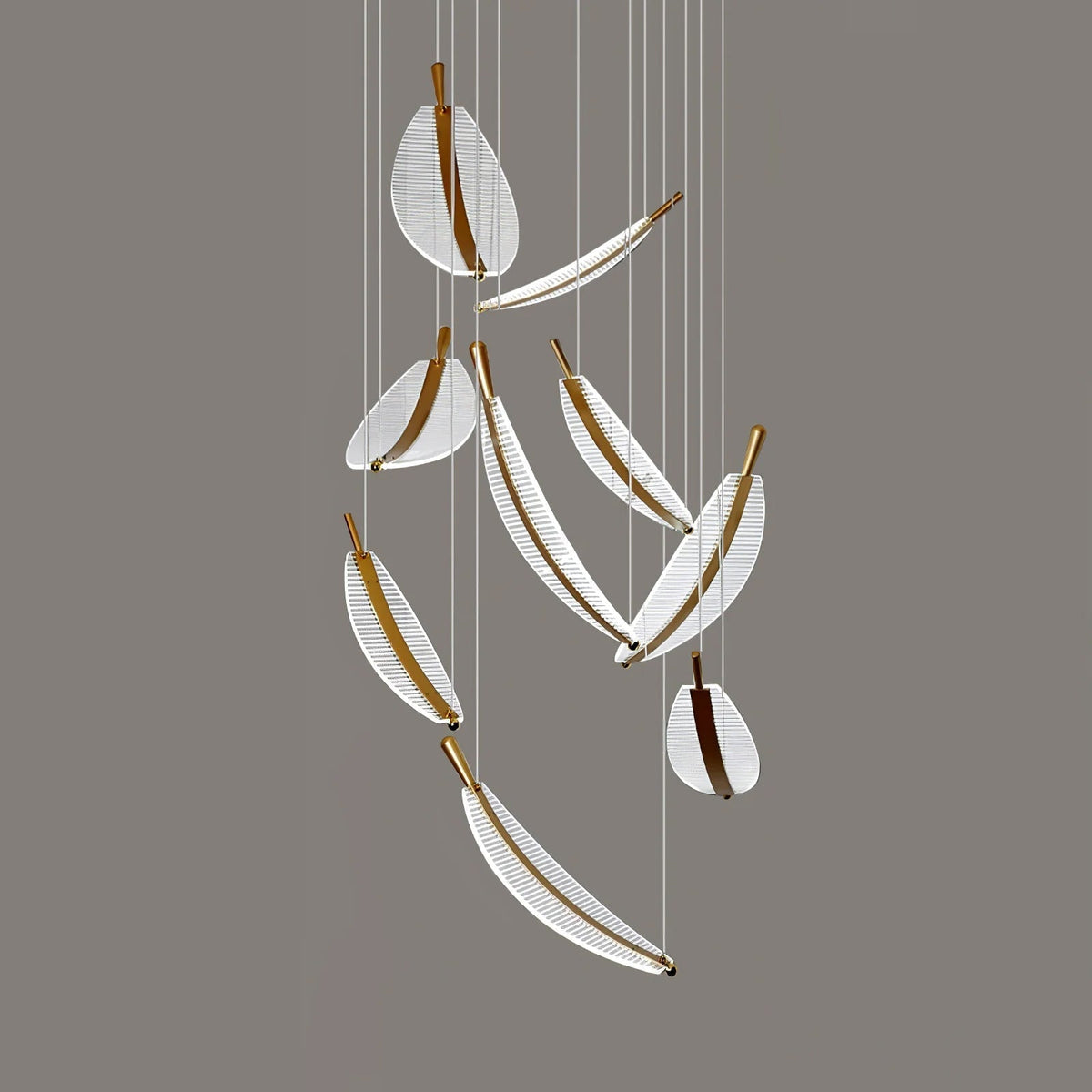 Leaf Crystal Spiral LED Chandelier