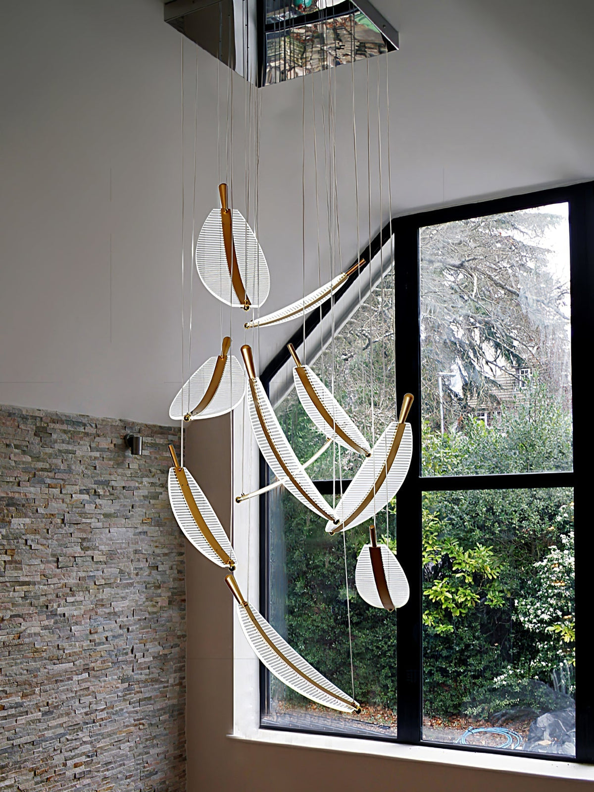 Leaf Crystal Spiral LED Chandelier