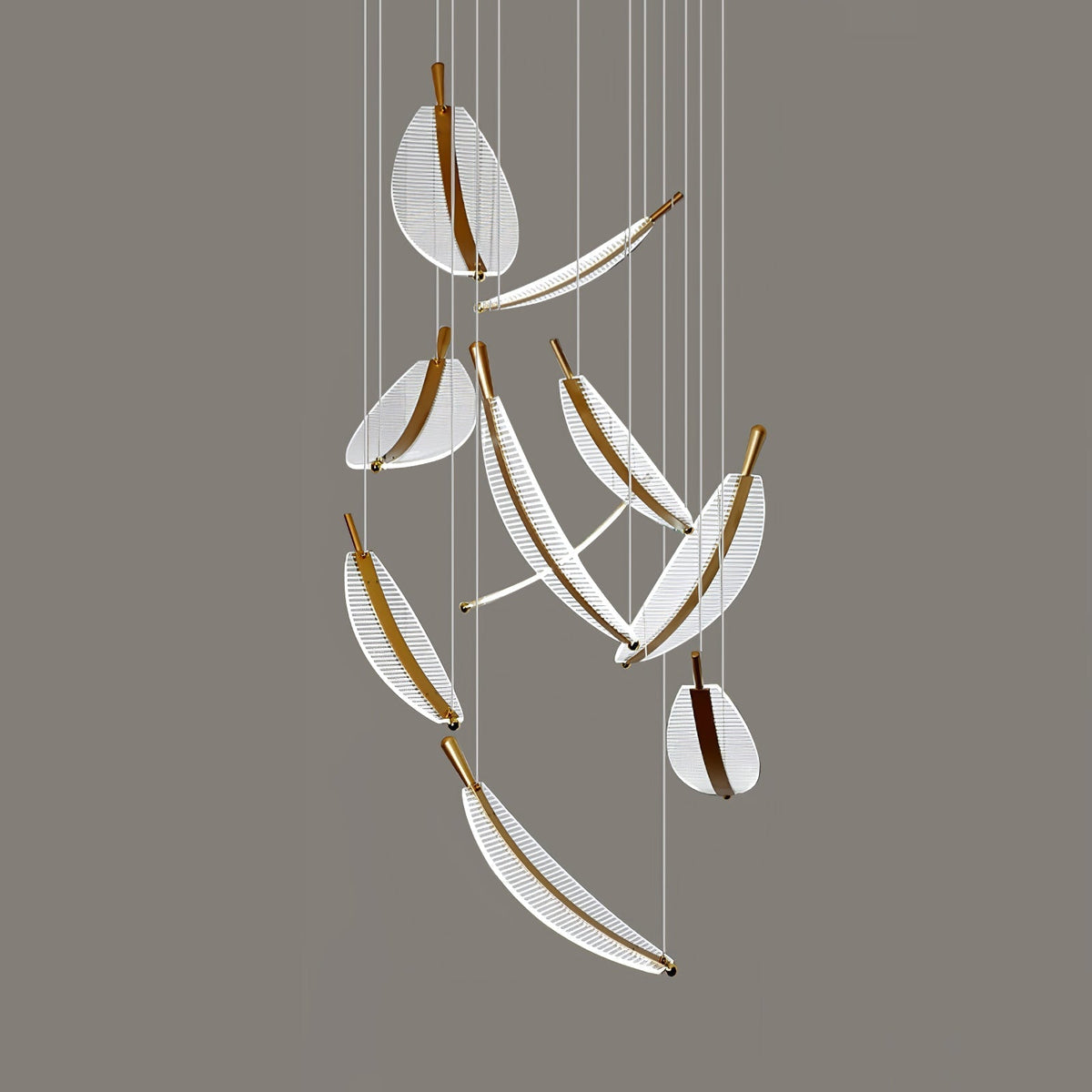 Leaf Crystal Spiral LED Chandelier