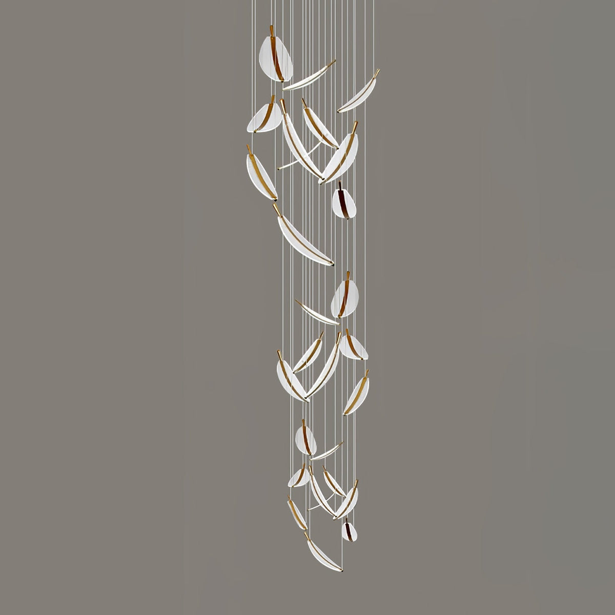 Leaf Crystal Spiral LED Chandelier