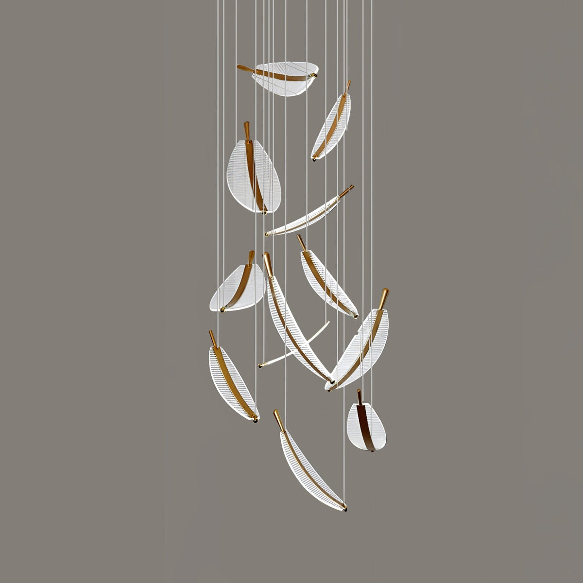 Leaf Crystal Spiral LED Chandelier