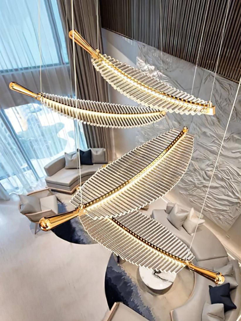 Leaf Crystal Spiral LED Chandelier