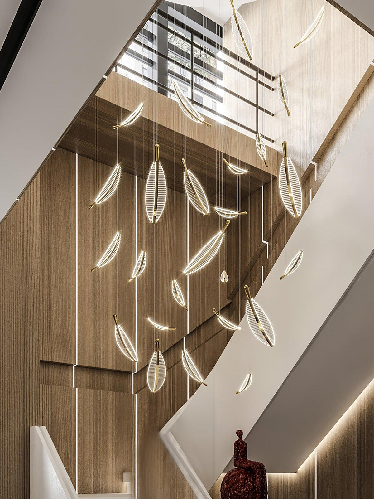 Leaf Crystal Spiral LED Chandelier