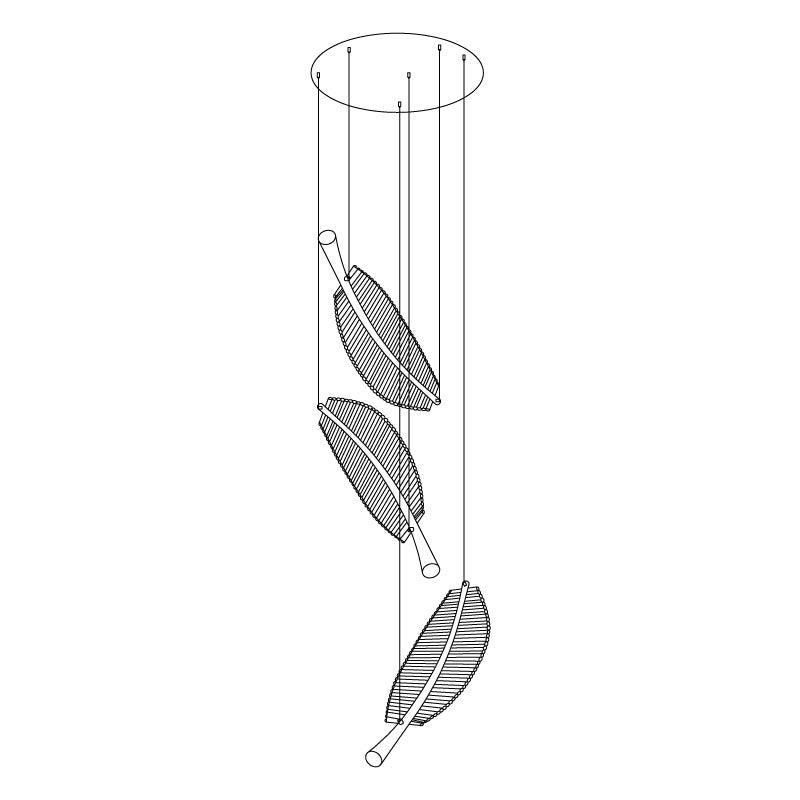 Leaf Crystal Spiral LED Chandelier