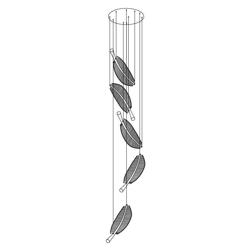 Leaf Crystal Spiral LED Chandelier