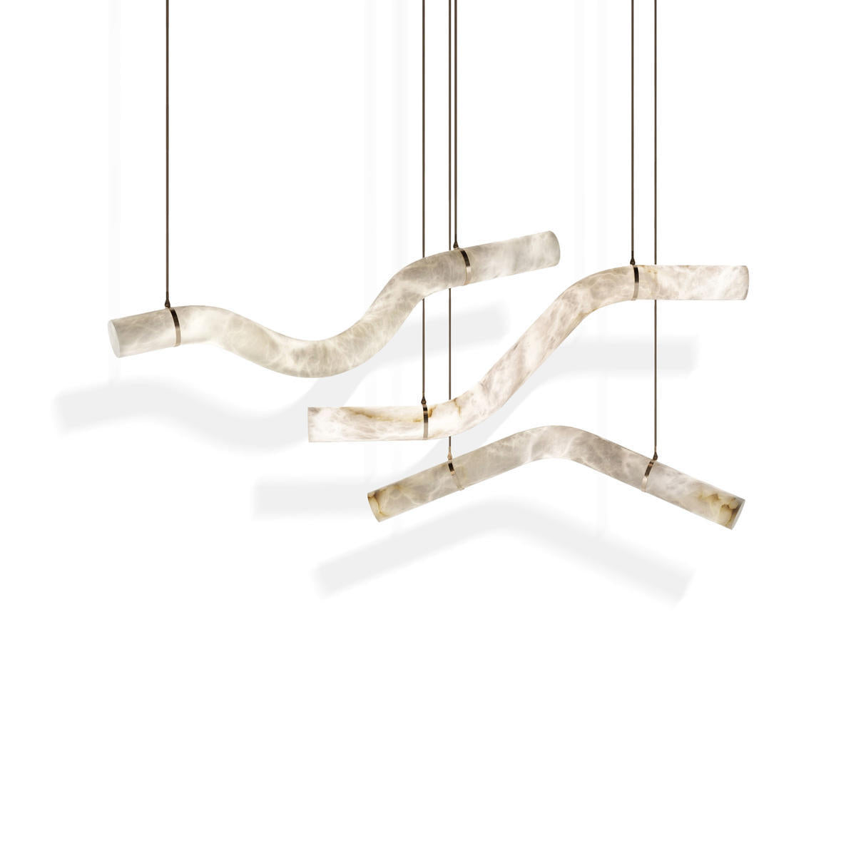 Glacera Simplicity Alabaster Curved Chandelier
