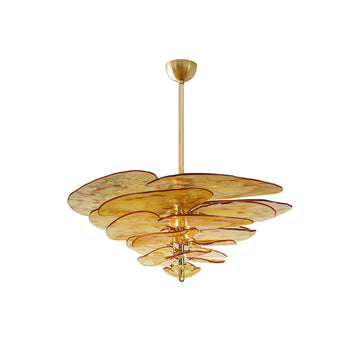 Lotus Leaf Layered Glass Chandelier
