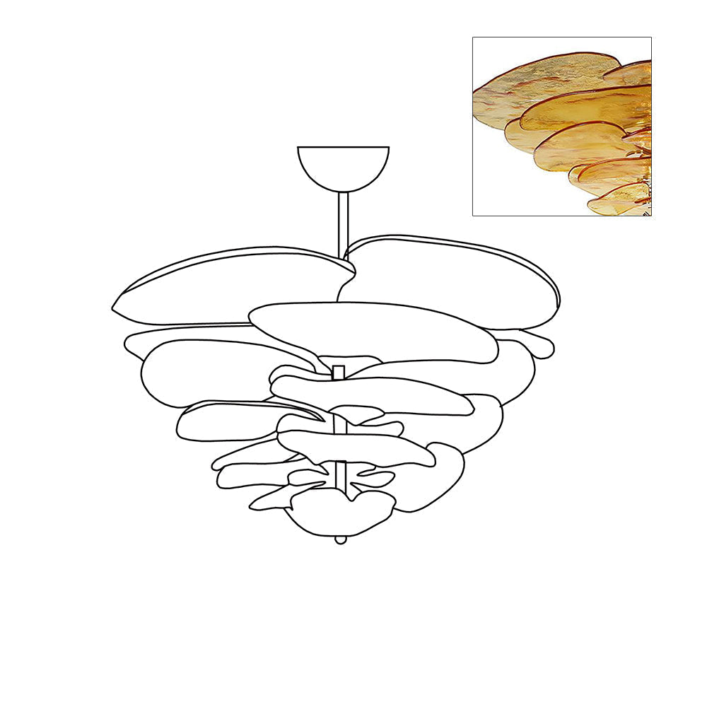 Lotus Leaf Layered Glass Chandelier