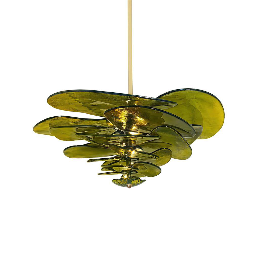 Lotus Leaf Layered Glass Chandelier