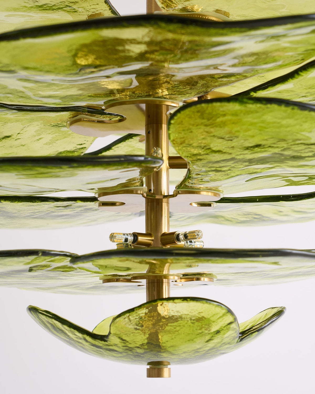 Lotus Leaf Layered Glass Chandelier
