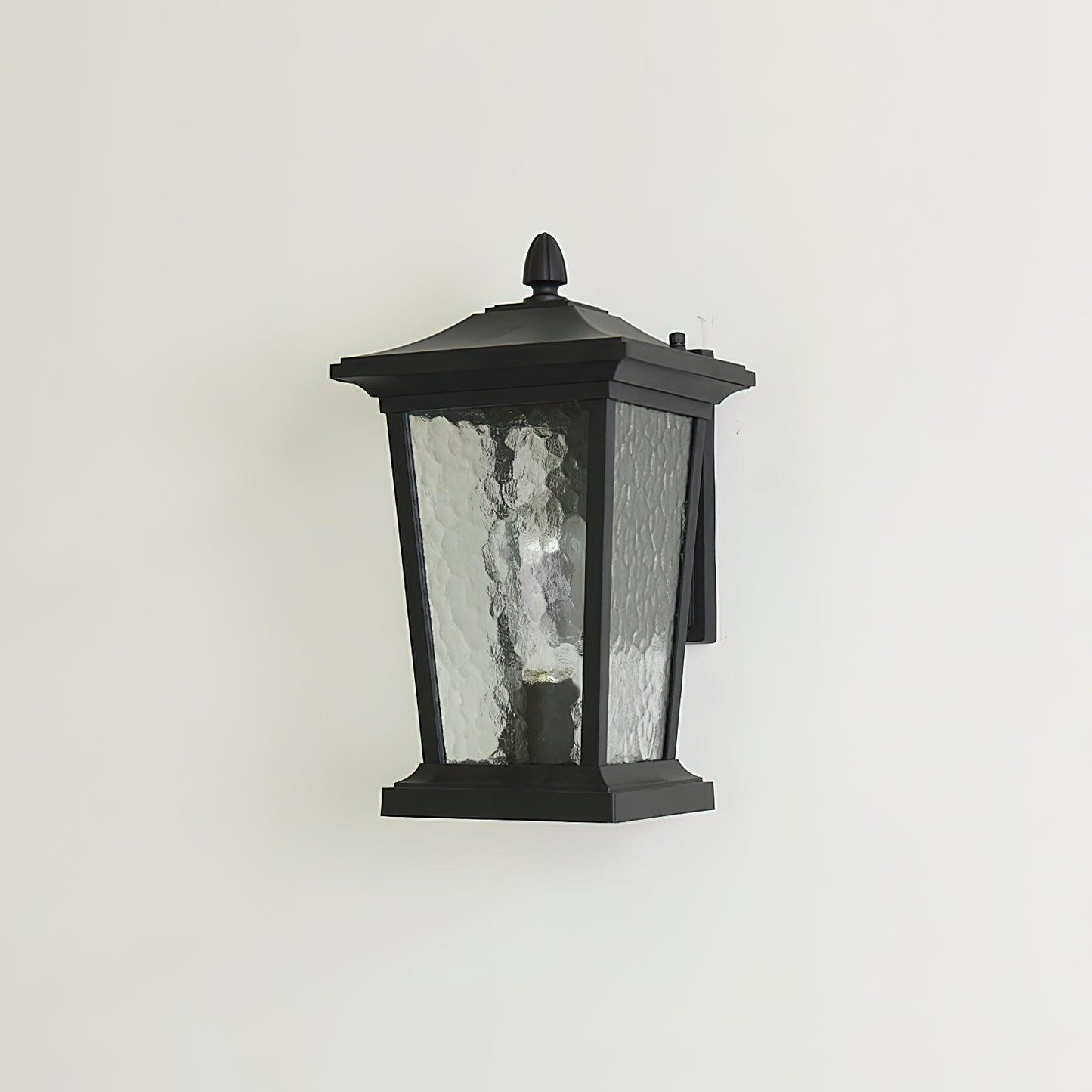 Lodge Birdcage Outdoor Wall Lamp Black Metal Clear Glass