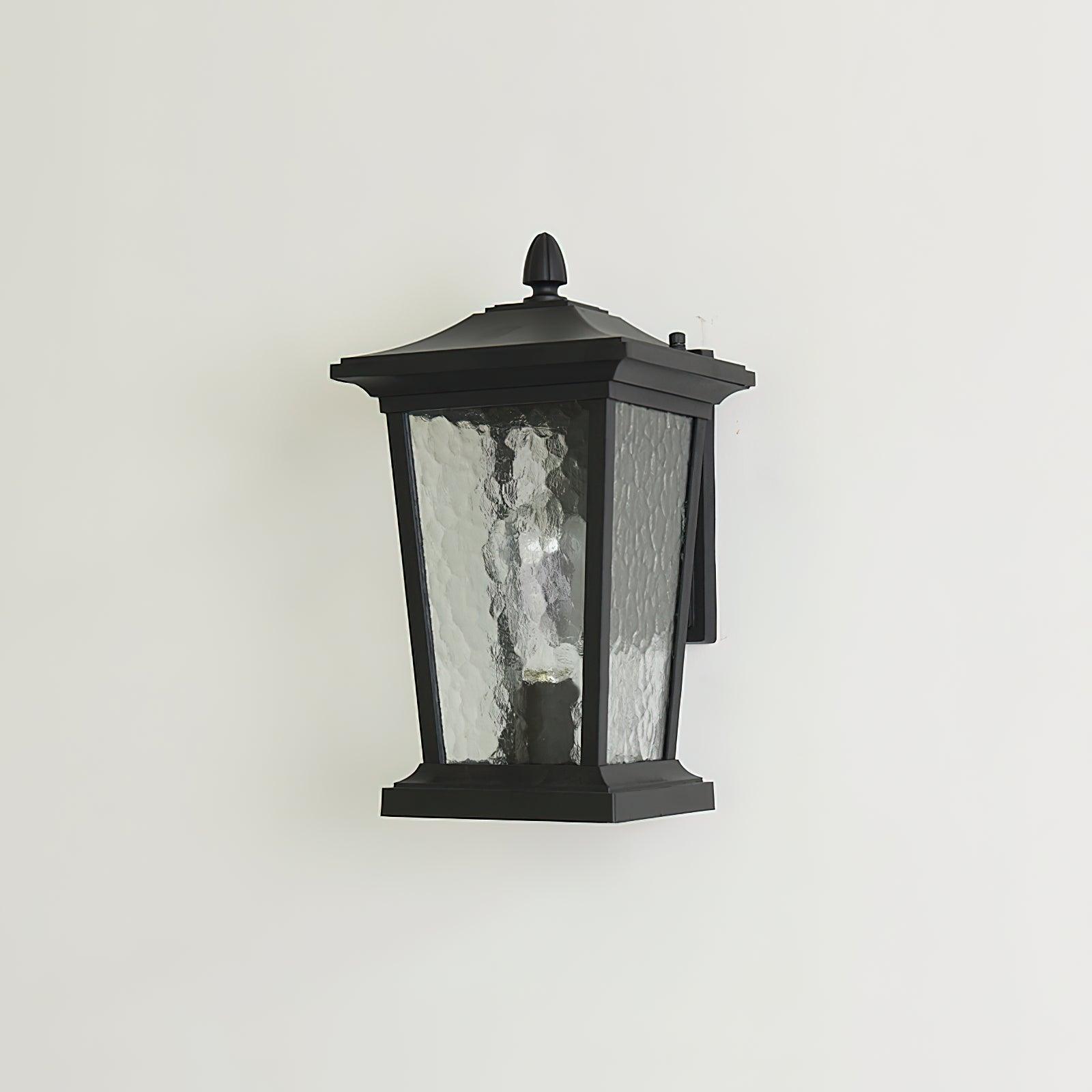 Lodge Birdcage Outdoor Wall Lamp Black Metal Clear Glass