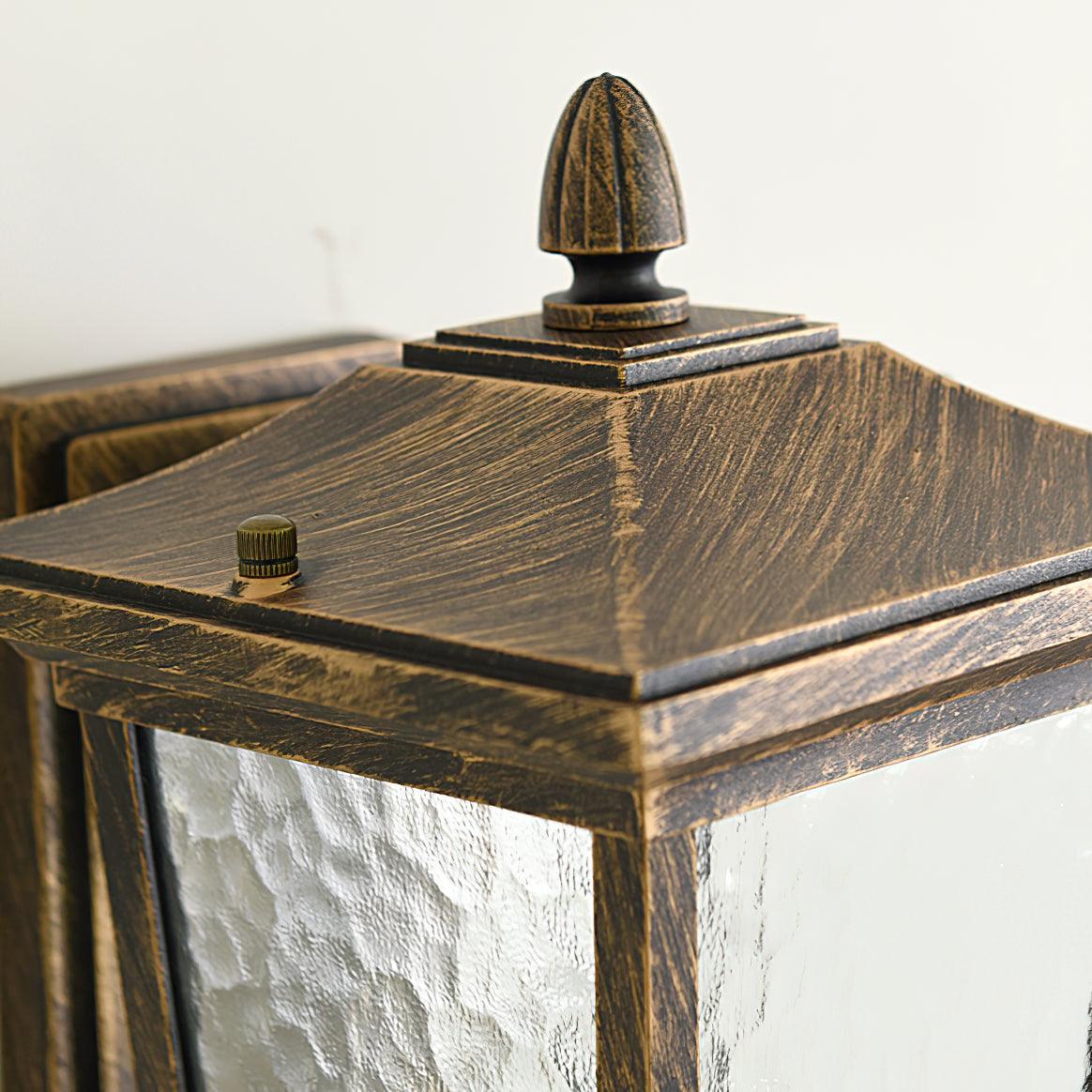 Lodge Birdcage Outdoor Wall Lamp Black Metal Clear Glass