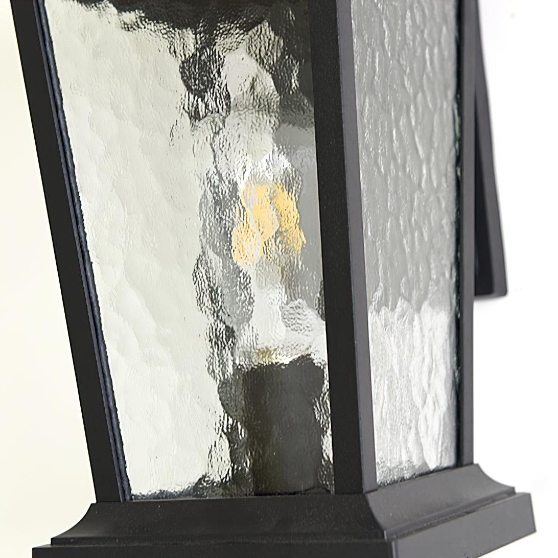 Lodge Birdcage Outdoor Wall Lamp Black Metal Clear Glass