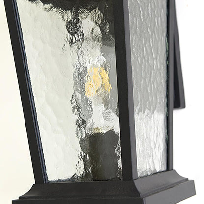 Lodge Birdcage Outdoor Wall Lamp Black Metal Clear Glass