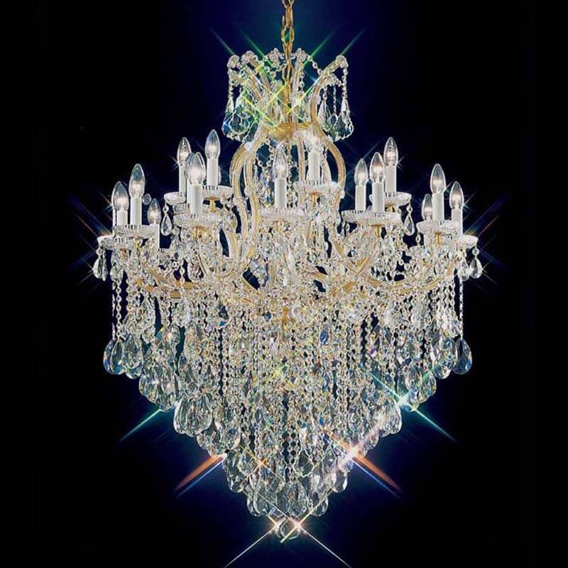 Long Drop Golden Maria Crystal Chandelier
