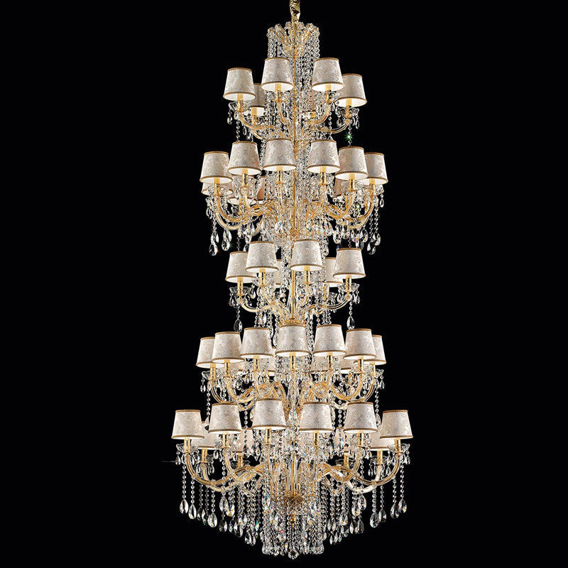 Long Golden Maria Theresa Chandelier