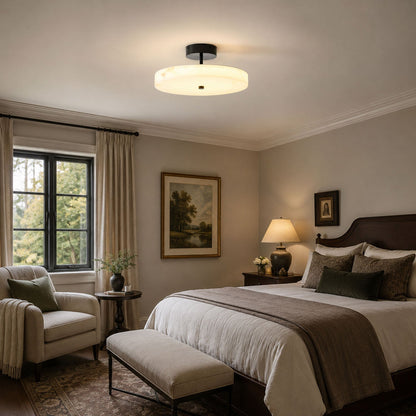 Luma Linen Drum Ceiling Light - Vakkerlight
