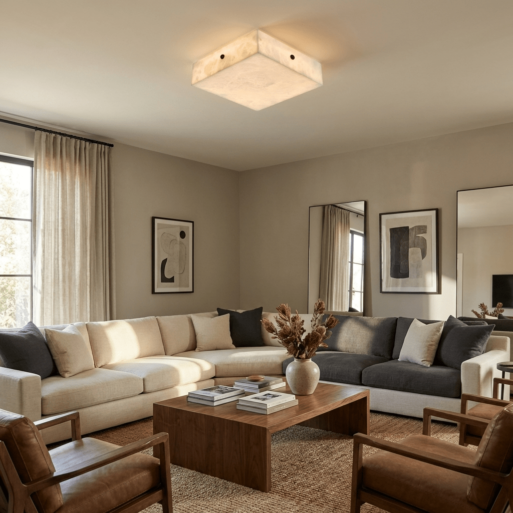 Luma Alabaster Square Ceiling Lamp - Vakkerlight