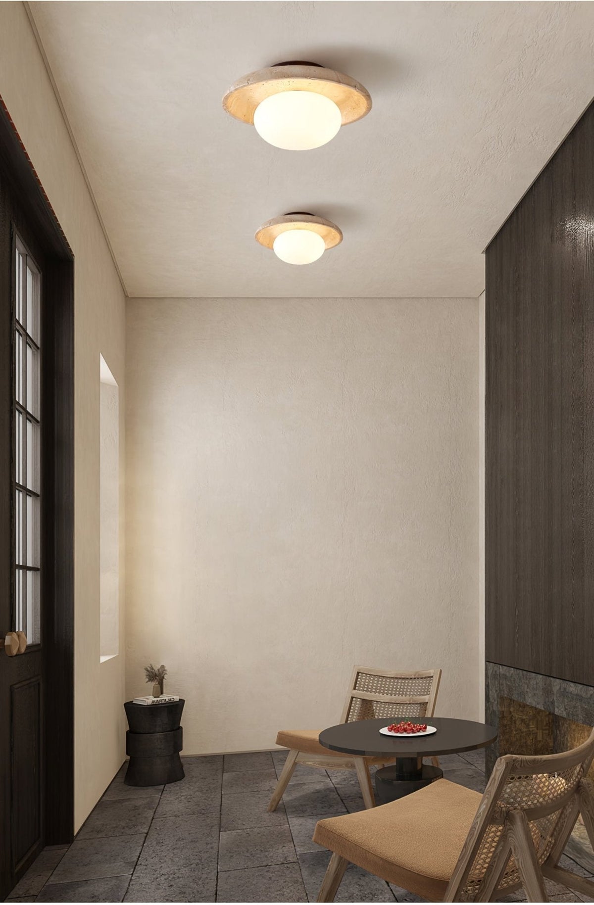 Lunaro Travertine Ceiling Lamp