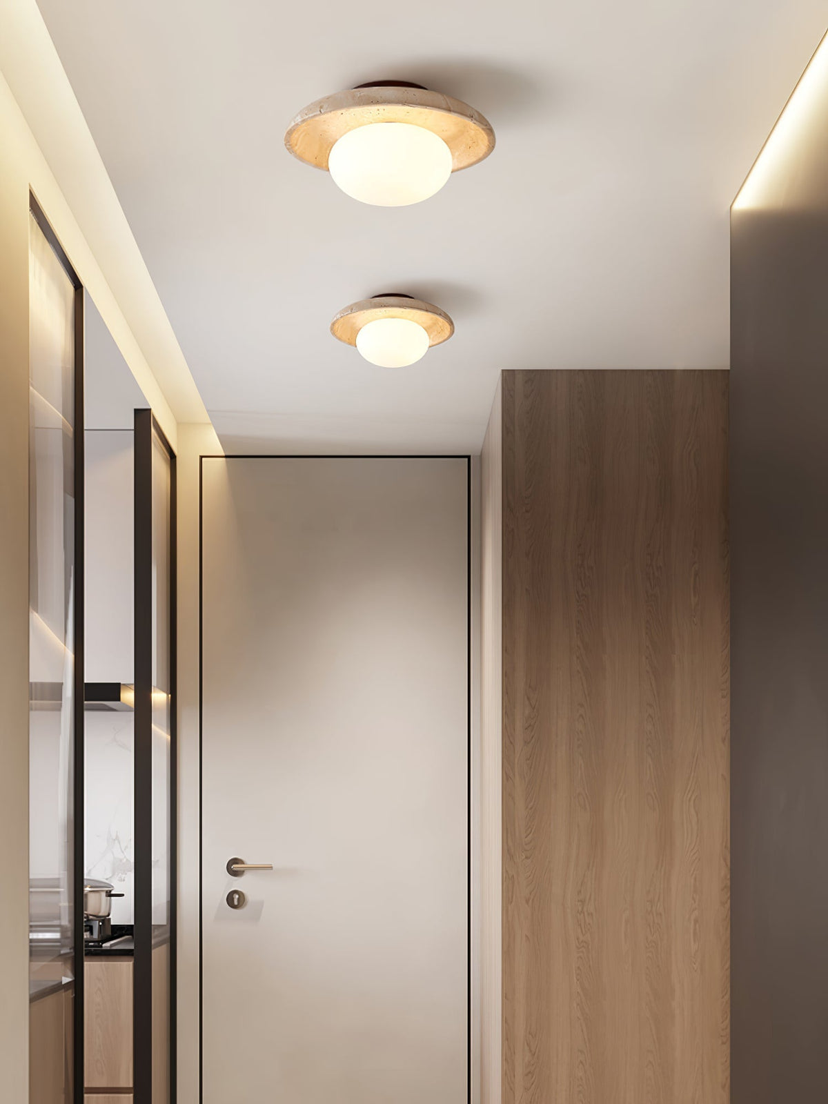 Lunaro Travertine Ceiling Lamp